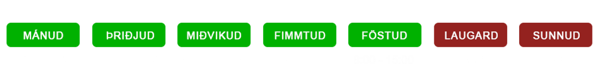 Opnunartímar BFÓ — yfirlit